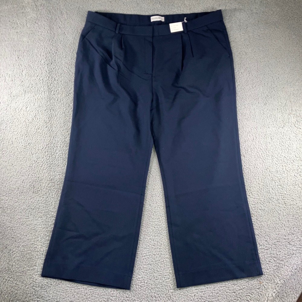 Abercrombie & Fitch Sloane Tailored Pant Women 37 Regular Navy Ultra High Wide - Picture 2 of 11